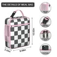 thumbnail image 3 of Retro Checkerboard Insulated Lunch Box Student Reusable Lunch Bag Lightweight Lunch Box Containers Picnic Beach, 3 of 5