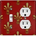 thumbnail image 1 of Metal Light Switch Plate Cover Elegant Burgundy Wall Sconce Damask DAM076, 1 of 15