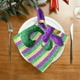 thumbnail image 2 of GZHJMY Mardi Gras Glitter Purple Green Yellow Stripes Cloth Napkin Fat Tuesday Kitchen Dining Table Collection Festive Holiday Seasonal Fun Housewarming Carnival Gift 4 Pack 20" × 20", 2 of 6