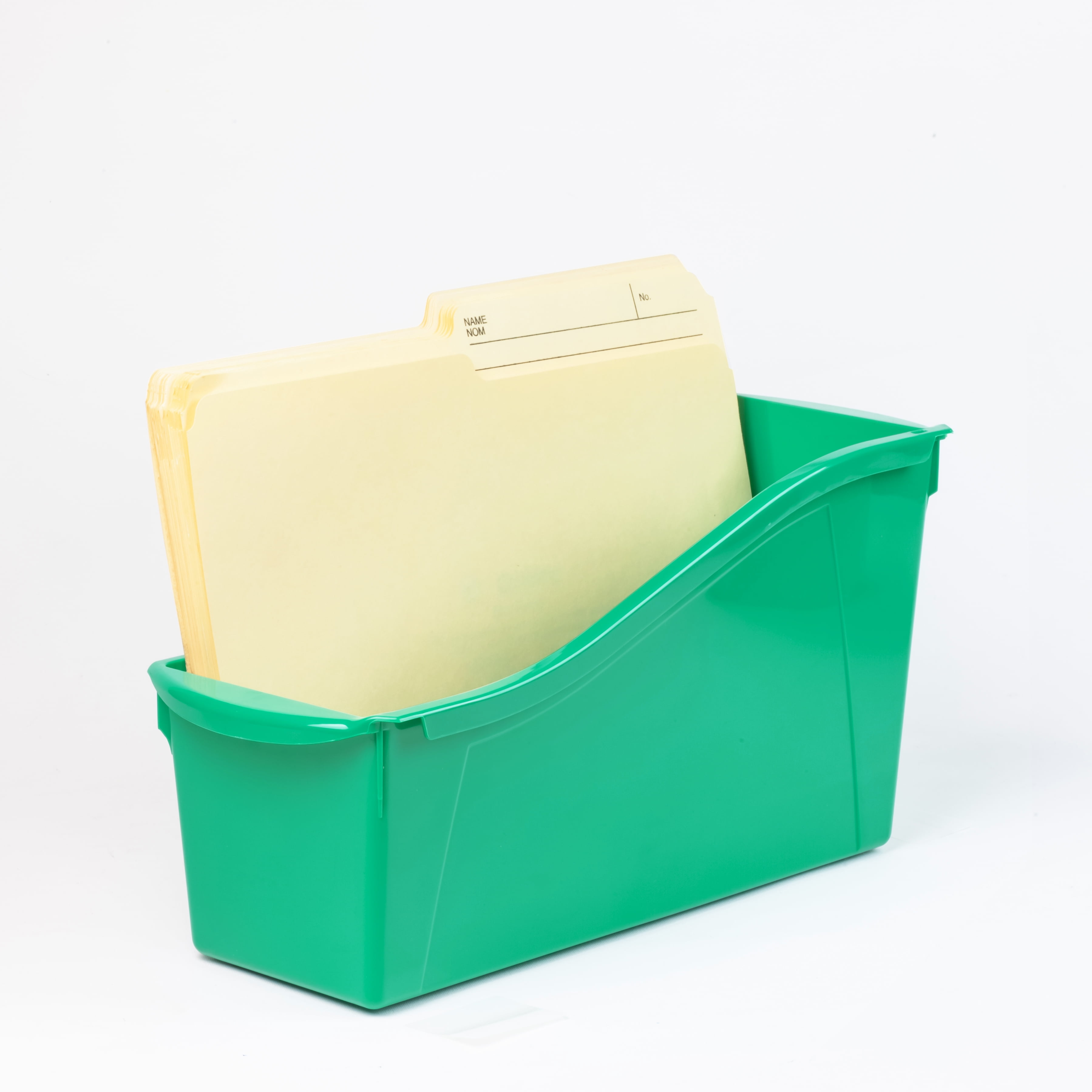 Really Good Stuff Large Plastic Labeled Book and Organizer Bin for Classroom or Home Use Sturdy Plastic Book Bins in Fun Primary Colors (Set of 4)