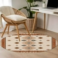 thumbnail image 4 of Round Rugs 3.3Ft, Boho Geometric Round Area Rug Washable Indoor Throw Carpet, Country Ethnic Nation Abstract Motifs Soft Non Slip Circle Rug for Laundry Room Patio Home Decor Aesthetic, 4 of 8