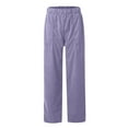 thumbnail image 3 of Susanny Joggers Pants for Women Elastic Waist Drawstring with Pockets Straight Leg Corduroy Petite Pants Petite Fall Lounge Pants Cute Comfortable Trousers Purple 2XL, 3 of 5
