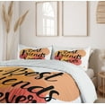 thumbnail image 6 of Ambesonne Best Friend Duvet Cover Sets, Forever Together Love, 2-Queen, White Dark Peach Coral, 6 of 7