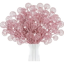 Christmas Tree Picks,Bexikou 20Pcs 11.8" Artificial Flowers Branch Stems Christmas Candy Curly Picks for Christmas Tree Wreath Crafts Fillers Party Home Holiday Arrangement(Pink)