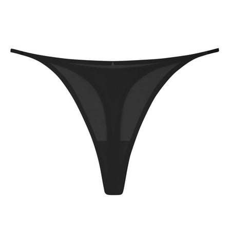 Scyoekwg Womens Underwear Thong Ladies Panties Fashion Breathable Low Waisted Bikini Underwear Hipster Panties T-back Solid Color Briefs(Black M)