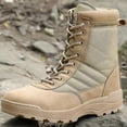 thumbnail image 5 of Botas militares tácticas de cuero transpirable negro para hombre, botines de combate de malla informales del desierto, 5 of 5