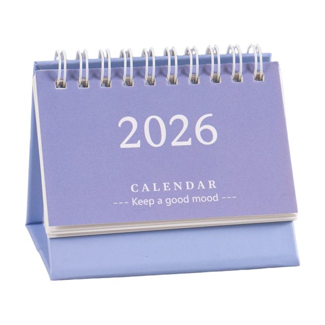 Mini Desk Calendar 2026, Standing Flip Academic Year Small Desk Calendar- Use Jan 2026 to Dec 2026 Monthly Desktop Calendar- Thick Paper Twin-Wire Binding for Home/Office, Multicolor
