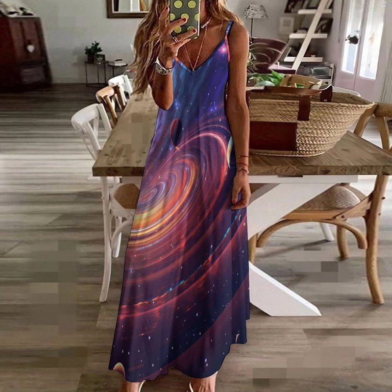 galaxy party dress Galaxy Around Galaxy Space Themed Women's Fit & Flare Dress