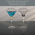 thumbnail image 3 of 2 Piece Premium Clear Stem Crystal Martini Glasses with Gold Rim and Diamond-like Rhinestones, Elegant 10oz Glassware Set for Cosmopolitan, Vodka, Gin and Other Cocktails, Fancy Manhattan Drinkware, 3 of 7