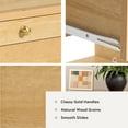thumbnail image 2 of Joyyskill End Table with 2 Drawers, Farmhouse Nightstand with Open Shelf, Modern Bedside Cabinet Side Table Night Stand for Bedroom, Living Room, Natural Oak, 2 of 6
