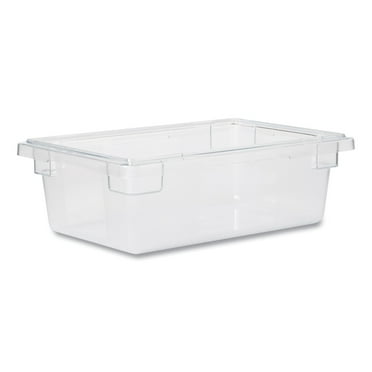 Rubbermaid Commercial Food/Tote Boxes, 3.5 gal, 18 x 12 x 6, Clear, Plastic
