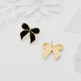 thumbnail image 4 of Fatay-T Gold Bow Earrings for Women Teen Pink Bowtie Dainty Long Tassel Drop Stud Trendy Statement Jewelry Gift, 4 of 7