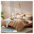 thumbnail image 2 of KriKac Mocha Brown Duvet Cover Queen Size - Soft Double Brushed Queen Duvet Cover Set, 3 Piece, with Button Closure, 1 Duvet Cover 90x90 inches and 2 Pillow Shams, 2 of 9