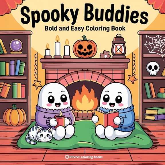 Bold & Easy Stress Relief Coloring B Bold & Easy Spooky Buddies Coloring Book: Fun and Festive Halloween Stress Relief Coloring, (Paperback)