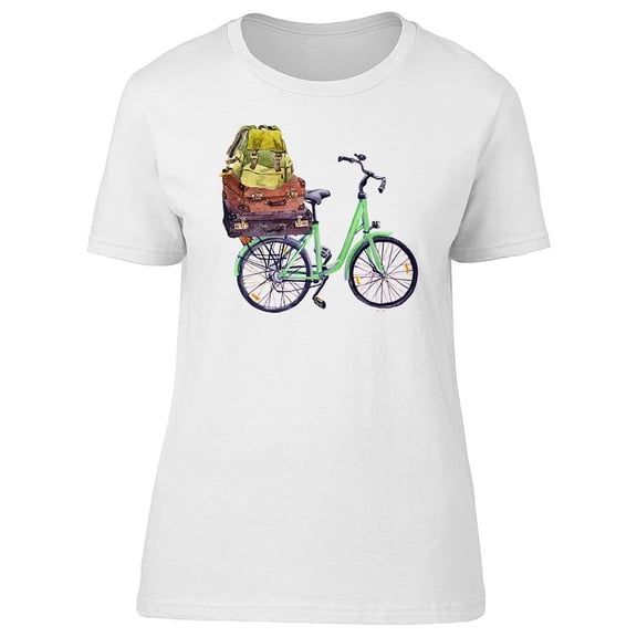 Vintage Bicycle With Suitcases T-Shirt Women -Image by Shutterstock, Female XX-Large