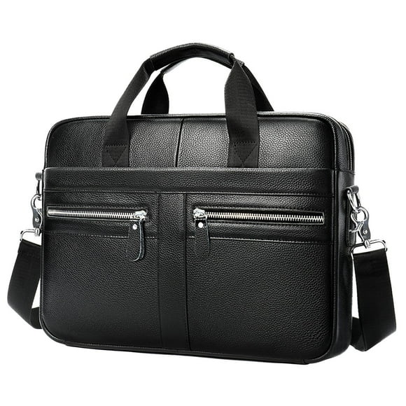 Maletín de Cuero Sunnimix para Hombre Bolso para Portátil de 15 Pulgadas Estilo Vintage Negro