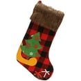 thumbnail image 1 of Christmas Stocking Cartoon Plaid Large Cute Tree Hanging Stocking Cuff Stocking, 1 of 10
