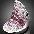thumbnail image 1 of Bague Index en Argent Sterling 925 pour Femmes Style Coréen avec Strass Complet, 1 of 6
