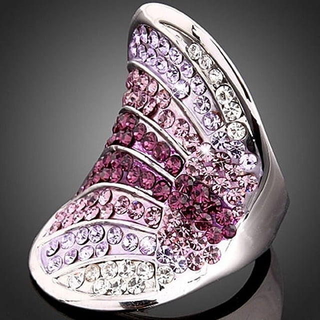 Bague Index en Argent Sterling 925 pour Femmes Style Coréen avec Strass Complet