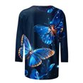 thumbnail image 2 of Cilsoka 3/4 Sleeve T Shirts for Women Dress Shirts for Women 3/4 Sleeve Plus Size Graphic Crop Tops for Curvy Women Vintage Tees for Women V Neck Long Sleeve Blouses for Women Casual My Orders, 2 of 4