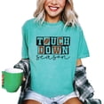 thumbnail image 2 of Touchdown Season Shirt for Women and Teens Cute Girly Checkered Fall Football Oversized Tee Seafoam Shirt Adult Large, 2 of 4