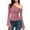 Pink, variant on Women's Trendy Round Neck Chic Sloping Off Shoulder Design Solid Color Long Sleeve Comfortable Thermal Thumb Holes Pullover Base Layer Tops