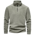 thumbnail image 1 of WOLLED Men's Stretch Fleece Sweatshirt Stand Collar Half-Zip Mobility Comfort Fit, 1 of 9