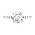 thumbnail image 4 of Rosec Jewels Lab Grown Diamond Engagement Ring with Side Stones - 8 mm - 2 Carat - Ef-Vs Quality Diamond Circle Ring, 925 Sterling Silver, US 4.00, 4 of 8