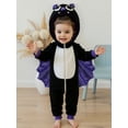 thumbnail image 5 of BemeyourBBs Kids Bat Costume, Long Sleeve Patchwork Hooded Cosplay Jumpsuit, 5 of 6