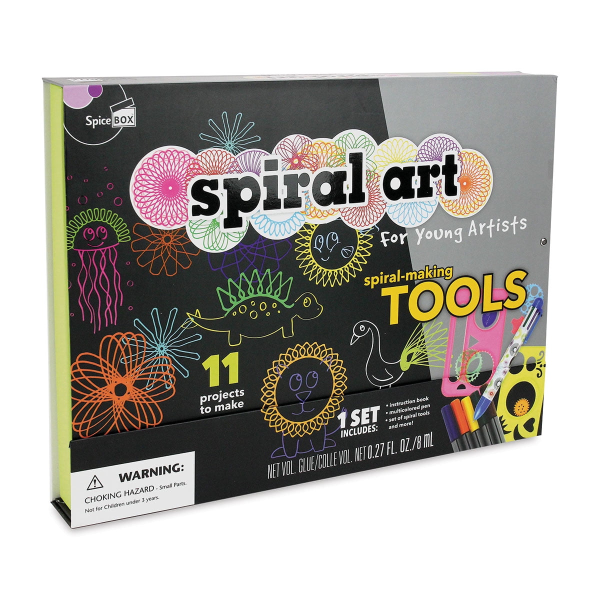 SpiceBox Spiral Art Drawing Kit for Kids, Young Artist Set with Stencil  Draw Tools and Craft Supplies, Children's Creative Activities