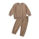 thumbnail image 1 of Gibobby Conjunto de pants para niño pequeños Niños Niñas Invierno Manga larga Deportes Color sólido Fleece Tops Pantalones 2PCS Trajes Conjunto de ropa(Marrón,2-3 Años), 1 of 3