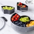 thumbnail image 4 of COOK WITH COLOR Round Snackle Box – 6-Compartment Serving Tray with Lid and Handle, Black – Kids Lunch Box & Meal Prep Snack Container, 4 of 9