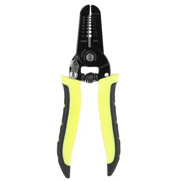Pelacables Jadeshay multiherramienta Pelacables profesional herramienta engarzadora alicates Pelacables uso conveniente Negro y amarillo 7 pulgadas