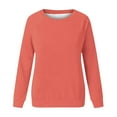 thumbnail image 4 of Womens Sweatshirts Plus Size Long Sleeve Round Neck Casual Sweatshirt Orange S, 4 of 4
