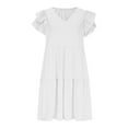 thumbnail image 4 of Up to 30% off Summer Dress, Womens Summer Ruffle Sleeve Dress V Neck Vacation Beach Cute Short Sundress(White,S), 4 of 9