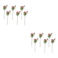 thumbnail image 1 of Inteprter 6 piezas de flores artificiales decorativas de rama de flores falsas Rosa roja 2Conjunto, 1 of 6