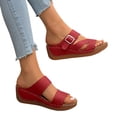 thumbnail image 1 of Womens Orthopedic Platform Slides Sandals 2025 Fashion Leopard Buckle Arch Support Wedge Dress Slip on, 1 of 6