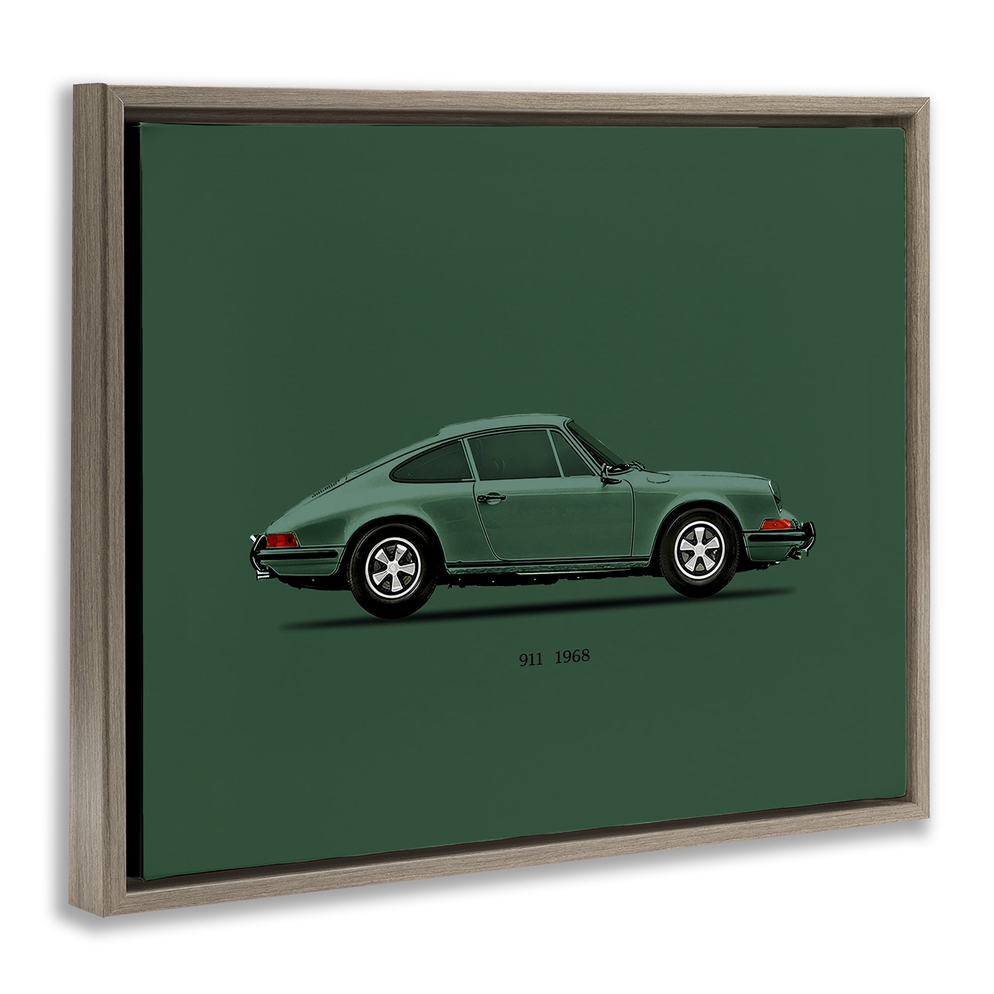 Stupell Industries Green Toned Classic Car Brown Framed Floater Canvas Wall Art, design by Mark Rogan