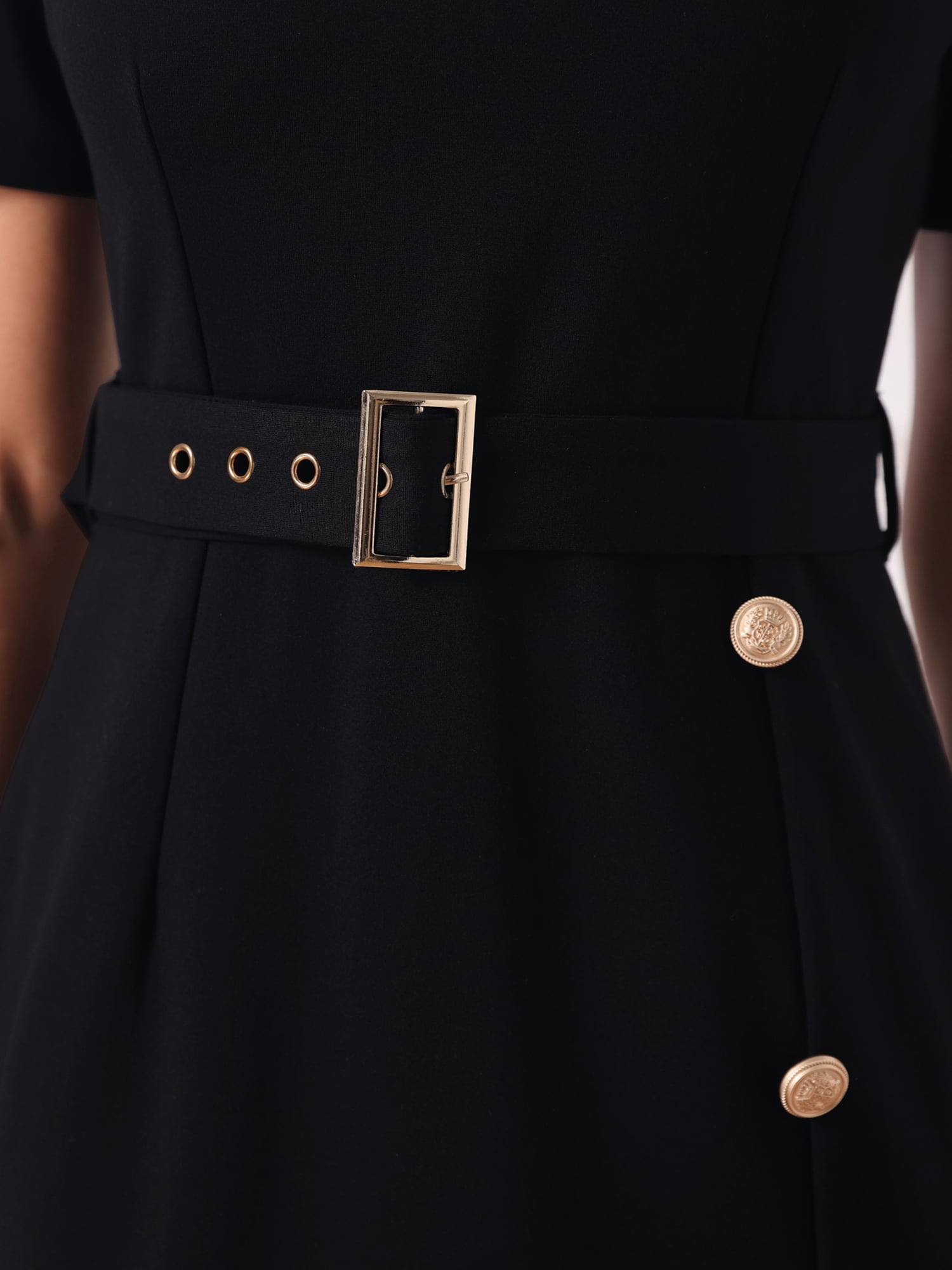 DARING DIVA Women's Business Work Short Sleeve Pencil V-Neck Bodycon Dresses M Black