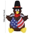 thumbnail image 3 of LED Light Up Inflatable Turkey Decoration with Top Hat for Outdoor Indoor Thanksgiving Fall Holiday Family Party Yard Display, 3 of 6