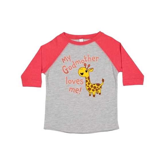 Inktastic My Godmother Loves Me Cute Giraffe Boys or Girls Toddler T-Shirt