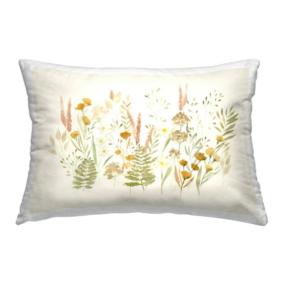 Stupell Industries Wild Cottage Blooms Decorative Printed Throw Pillow Design by Hannah Dawson.