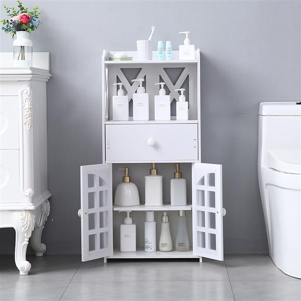 Trlec gt4-ly 3-tier Bathroom Storage Cabinet with Garbage Can 25x25x80CM White 