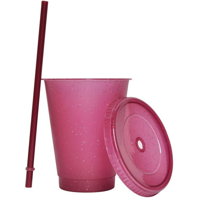 30 Pcs Tumbler with Straw and Lid Bulk 16 oz Reusable Plastic Water Hot Pink
