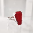 thumbnail image 3 of Aries Coral Coffin Ring, Natural Red Coral Ring, April Birthstone, Unisex Ring, Womens Ring, Coffin Ring, 925 Sterling Silver, Christmas, Handmade, Statement Jewelry, Coffin Shape Gemstone Ring, 3 of 6
