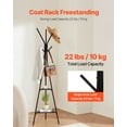 thumbnail image 4 of Simple Design Coat Rack Freestanding with 2 Open Shelves & 6 Hooks, Easy Assembly Standing Coat Hanger Rack for Home Office Use, 4 of 9
