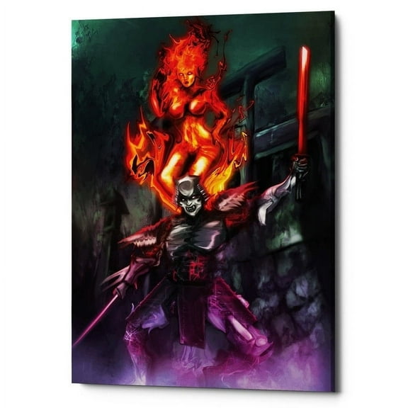 Epic Graffiti  "Ronin" by Michael Stewart, Giclee Canvas Wall Art, 12"x16" 18" x 26"