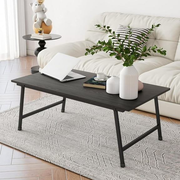 Foldable Rectangular Coffee Table - Stylish and Functional Folding Table for Living Room, Compact Design with Sturdy Frame, Ideal for Apartments, Offices, and Small Spaces,Easy Assembly