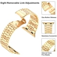 thumbnail image 4 of Fitlink Ultra Thin Metal Wristband Strap for Apple Watch 38/40/41/42/44/45mm, Compatible with Apple Watch Series 7/6/5/4/3/2/1/SE((Gold-42/44/45mm), 4 of 7