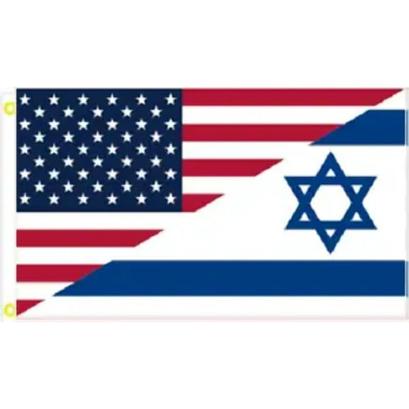 3X5 USA ISRAEL DIAGONAL FRIENDSHIP FLAG BANNER 100D R1